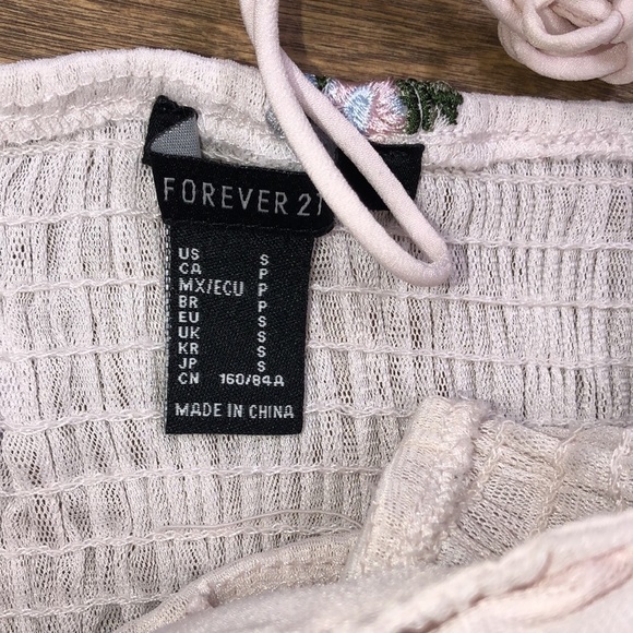 Forever 21 small pink floral embroidered delicate bralette - Picture 5 of 5